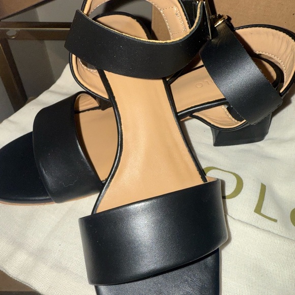 NISOLO Stella Go-To Block Heel Sandal size 5 in black leather New in Box! - Picture 12 of 14